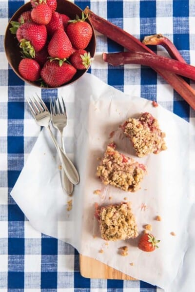 Strawberry Rhubarb Crumb Bars - House Of Nash Eats