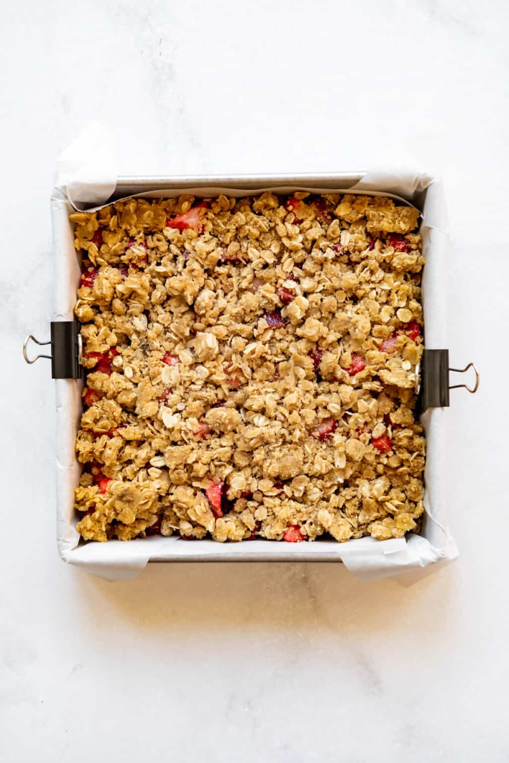 Easy Strawberry Rhubarb Crumb Bars - House Of Nash Eats