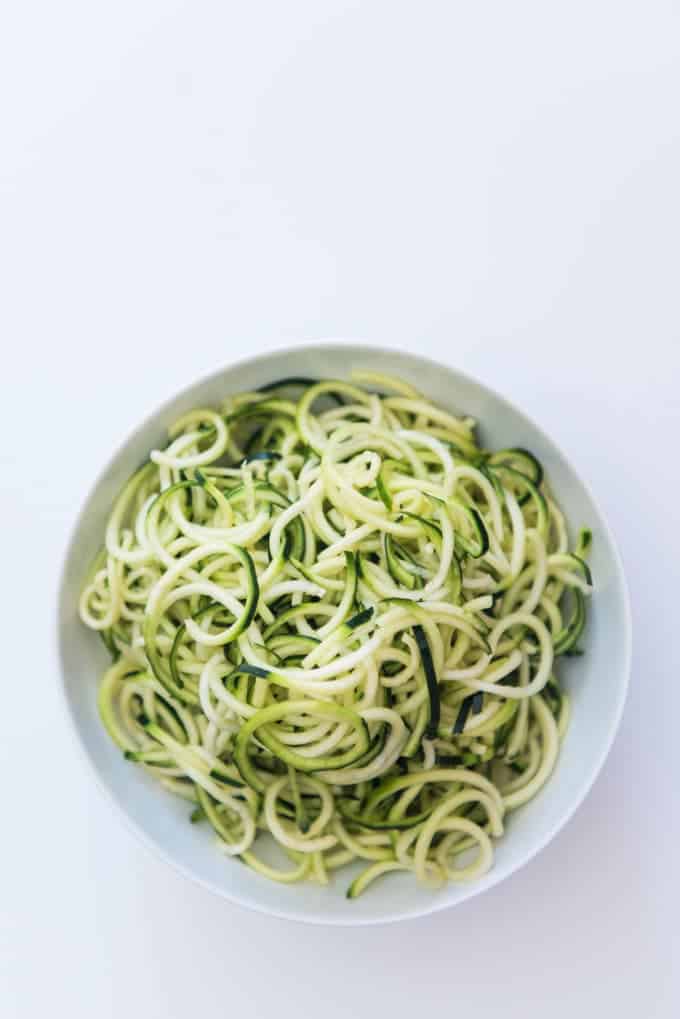 A bowl filled with zoodles.