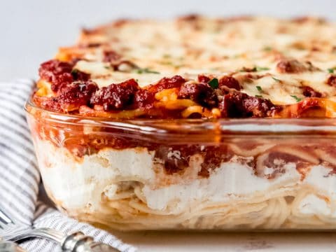 Cheesy Baked Spaghetti Casserole House Of Nash Eats