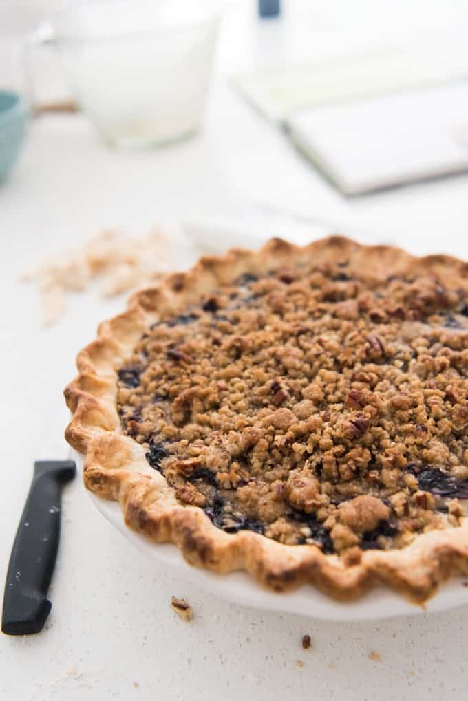 Fresh Plum Tart with Sour Cream Topping 