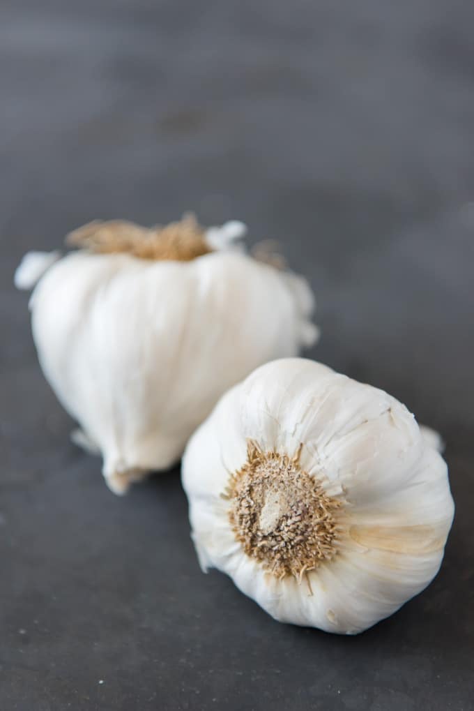 two heads of garlic