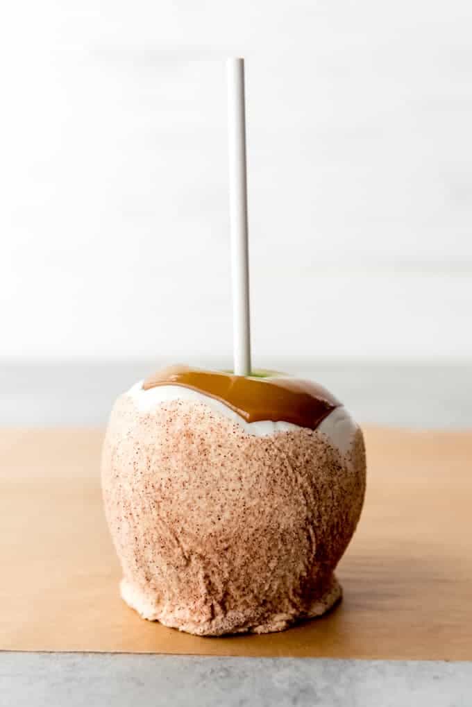 An image of an apple pie caramel apple.