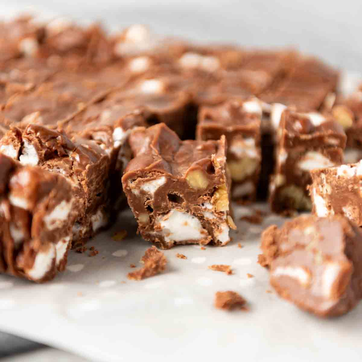 Easy Homemade Rocky Road Fudge