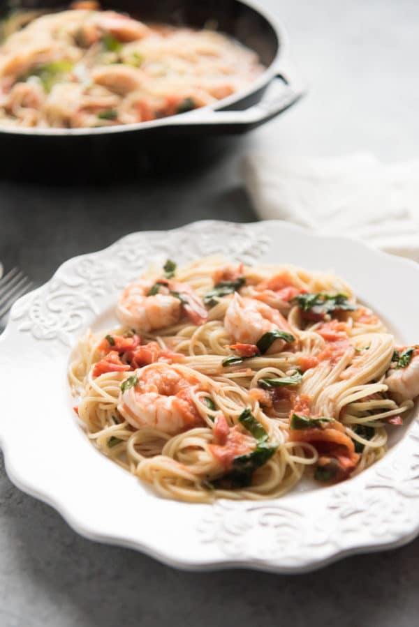 Angel Hair Pasta with Shrimp, Tomatoes and Fresh Basil House of Nash Eats
