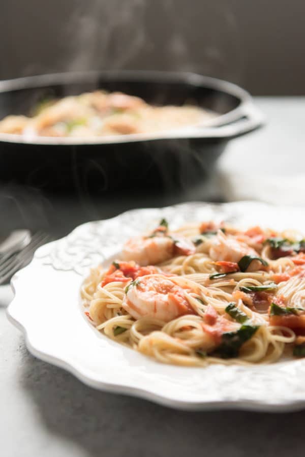 Angel Hair Pasta with Shrimp, Tomatoes and Fresh Basil House of Nash Eats
