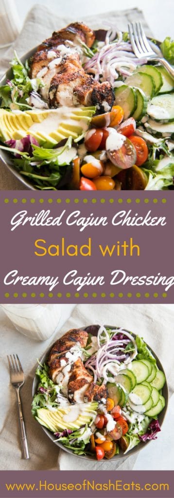 grilled cajun chicken salad with creamy cajun dressing