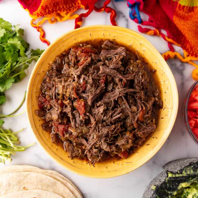 Mexican Shredded Beef Barbacoa (Slow Cooker or Instant Pot)