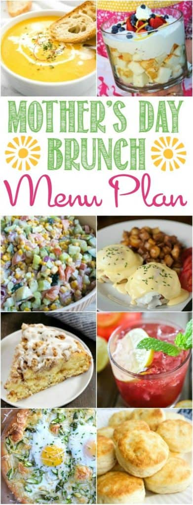 Celebrate Mom and Spring with this wonderful Mother's Day Brunch Menu Plan where I've gathered together recipes from some of my favorite food bloggers that are sure to make her feel special!