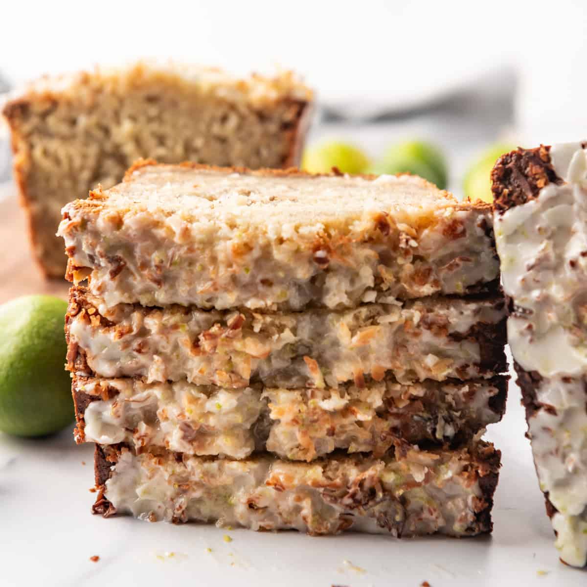 Coconut Lime Glazed Banana Bread