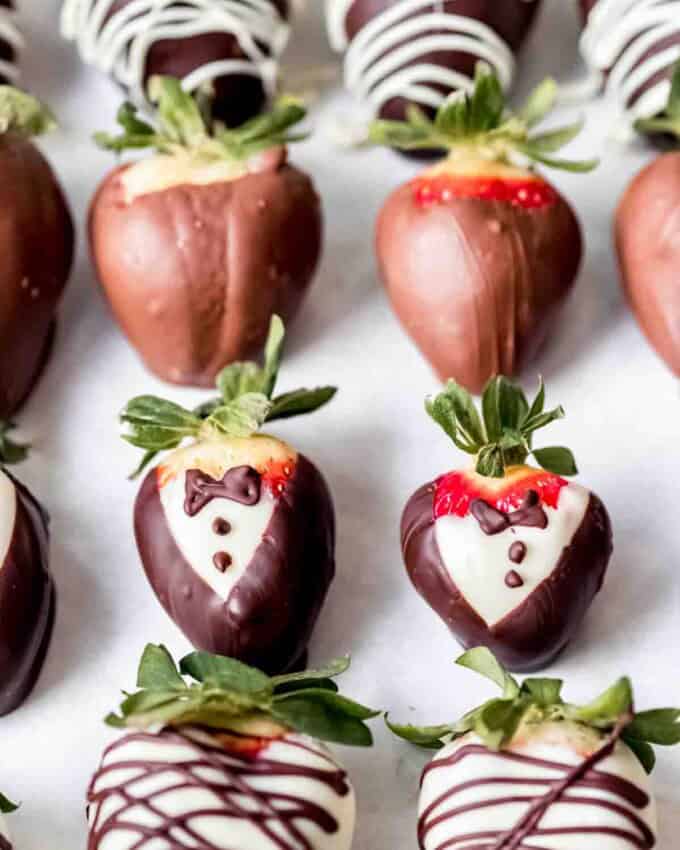 Chocolate tuxedo strawberries.