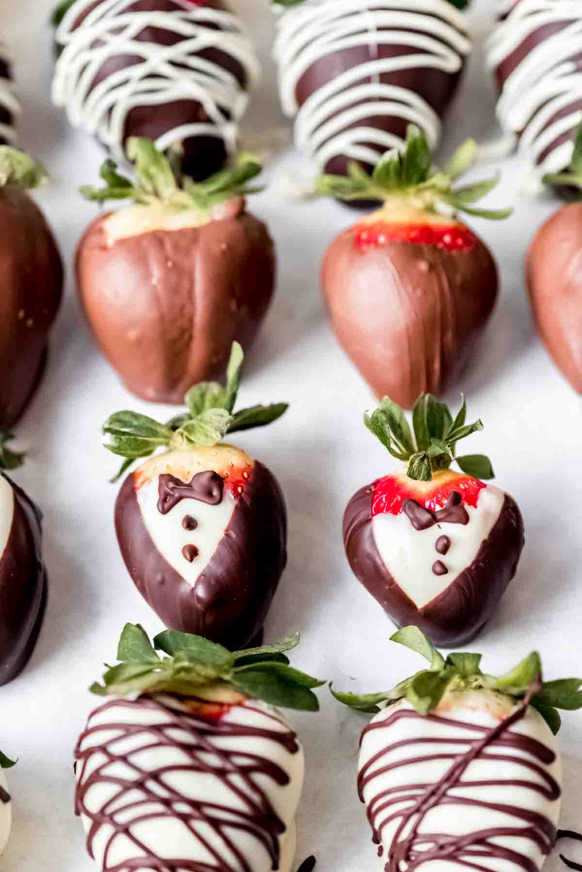 Chocolate tuxedo strawberries.