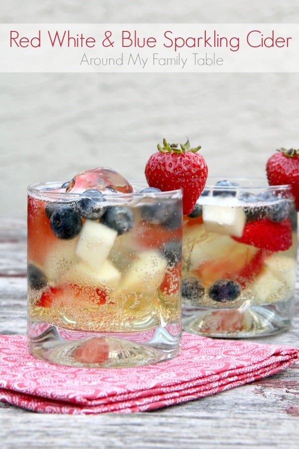 red white and blue sparkling cider
