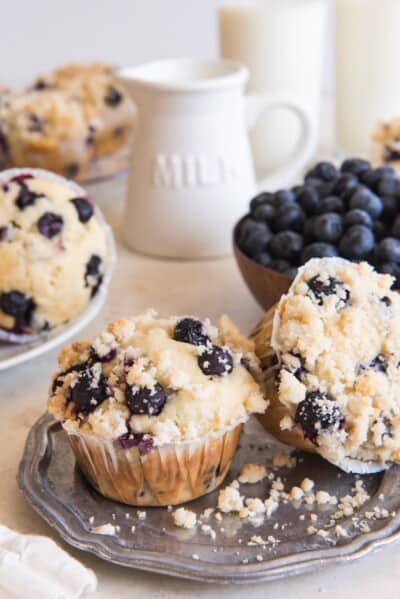 Homemade Blueberry Muffins with Crumb Topping - House of Nash Eats