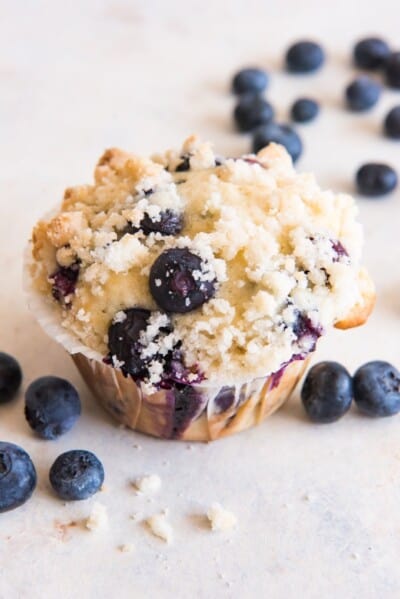 Homemade Blueberry Muffins with Crumb Topping - House of Nash Eats