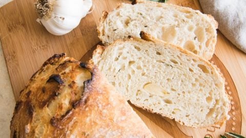 Roasted Garlic Rosemary No Knead Artisan Bread House Of Nash Eats