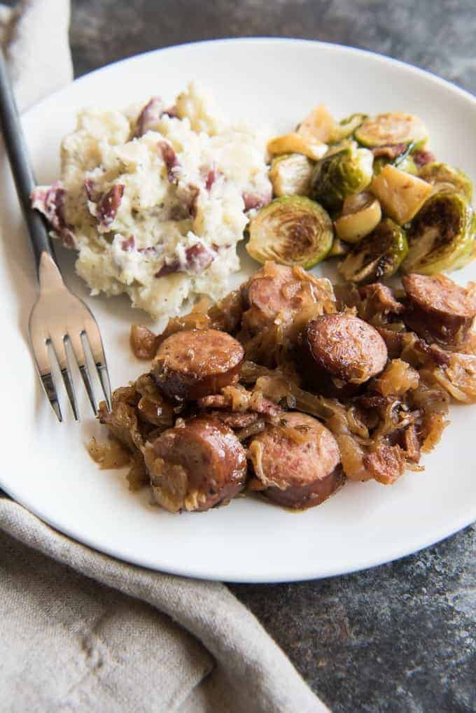 Sauerkraut and Sausages with Apples - House of Nash Eats