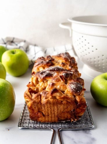 A l oaf of apple fritter bread.