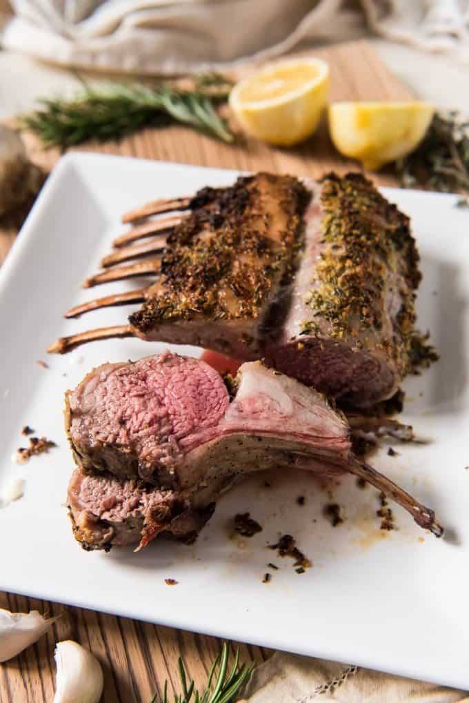 Rosemary Garlic Oven Roasted Rack Of Lamb With Video House Of Nash Eats