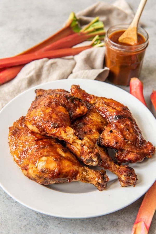 Rhubarb BBQ Sauce Grilled Chicken - House of Nash Eats