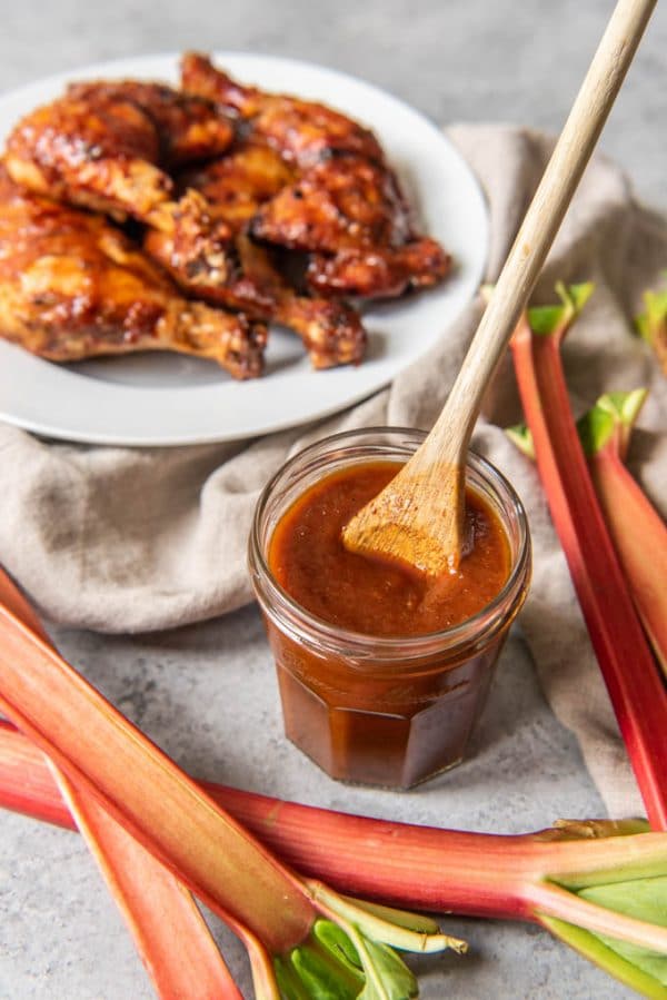 Rhubarb BBQ Sauce Grilled Chicken House of Nash Eats