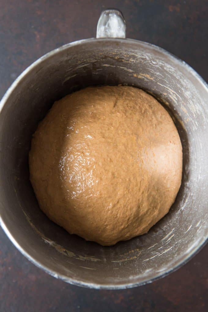 molasses dough in a metal bowl