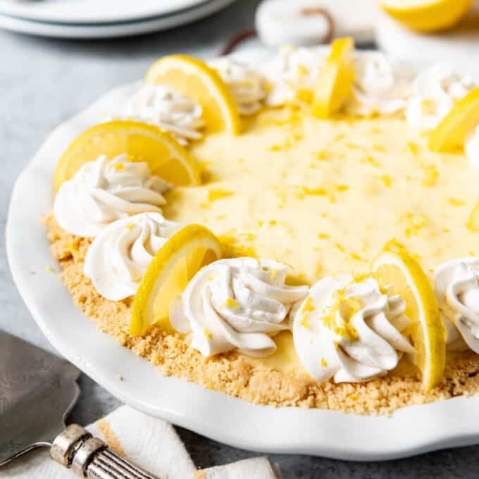 No-Bake Sour Cream Lemon Pie - House of Nash Eats