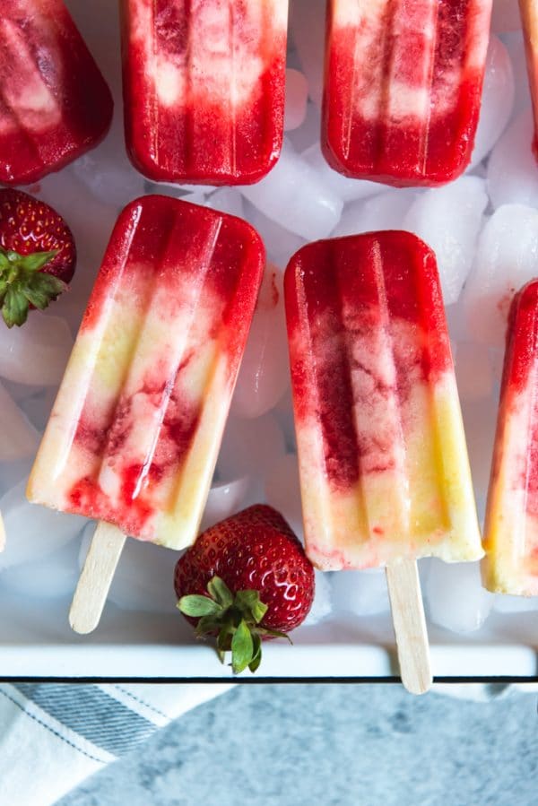 Strawberry Pineapple Coconut Swirl Popsicles - House of Nash Eats