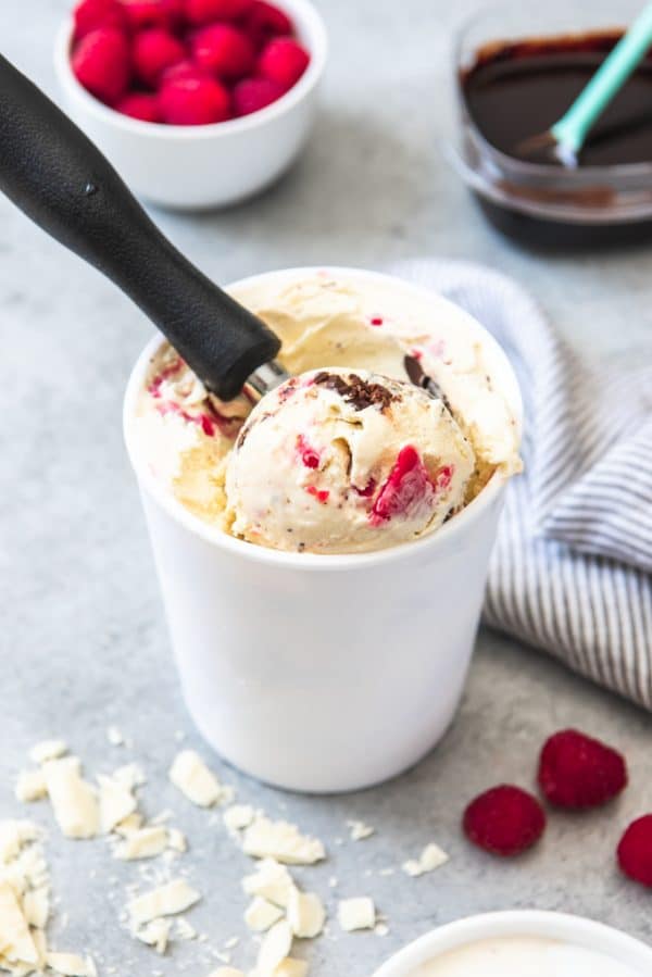 White Chocolate Raspberry Truffle Ice Cream - House of Nash Eats