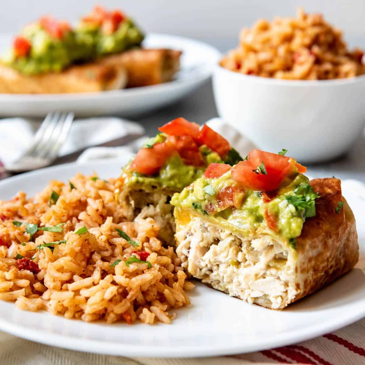 Green Chili Chicken Chimichangas