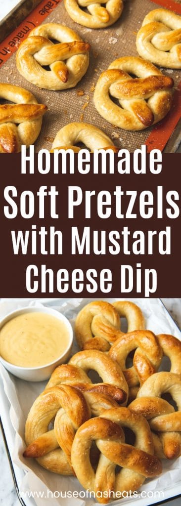 Homemade Soft Pretzels with Mustard Cheese Dip