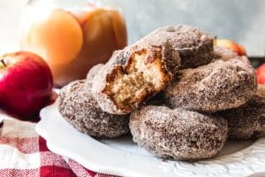Apple Cider Donuts are a sweet treat that should be added to your fall bucket list this year!  Sweet, apple-scented donuts with a cinnamon-sugar coating on the outside, these donuts are perfect for the fall season.