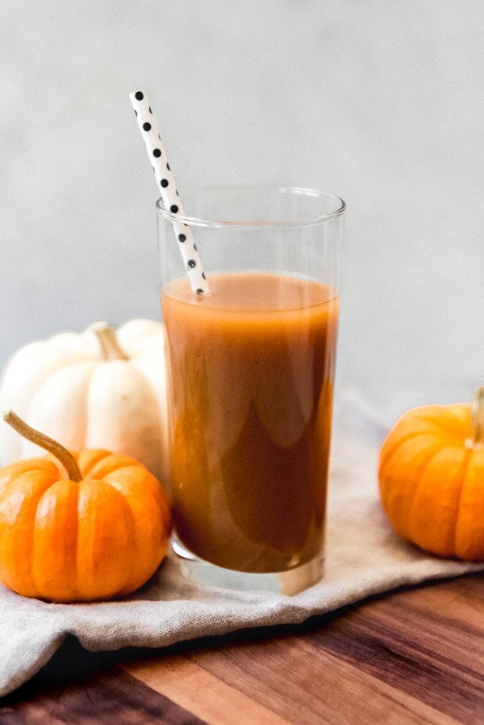 A glass of pumpkin cider inspired by the pumpkin juice from Harry Potter.