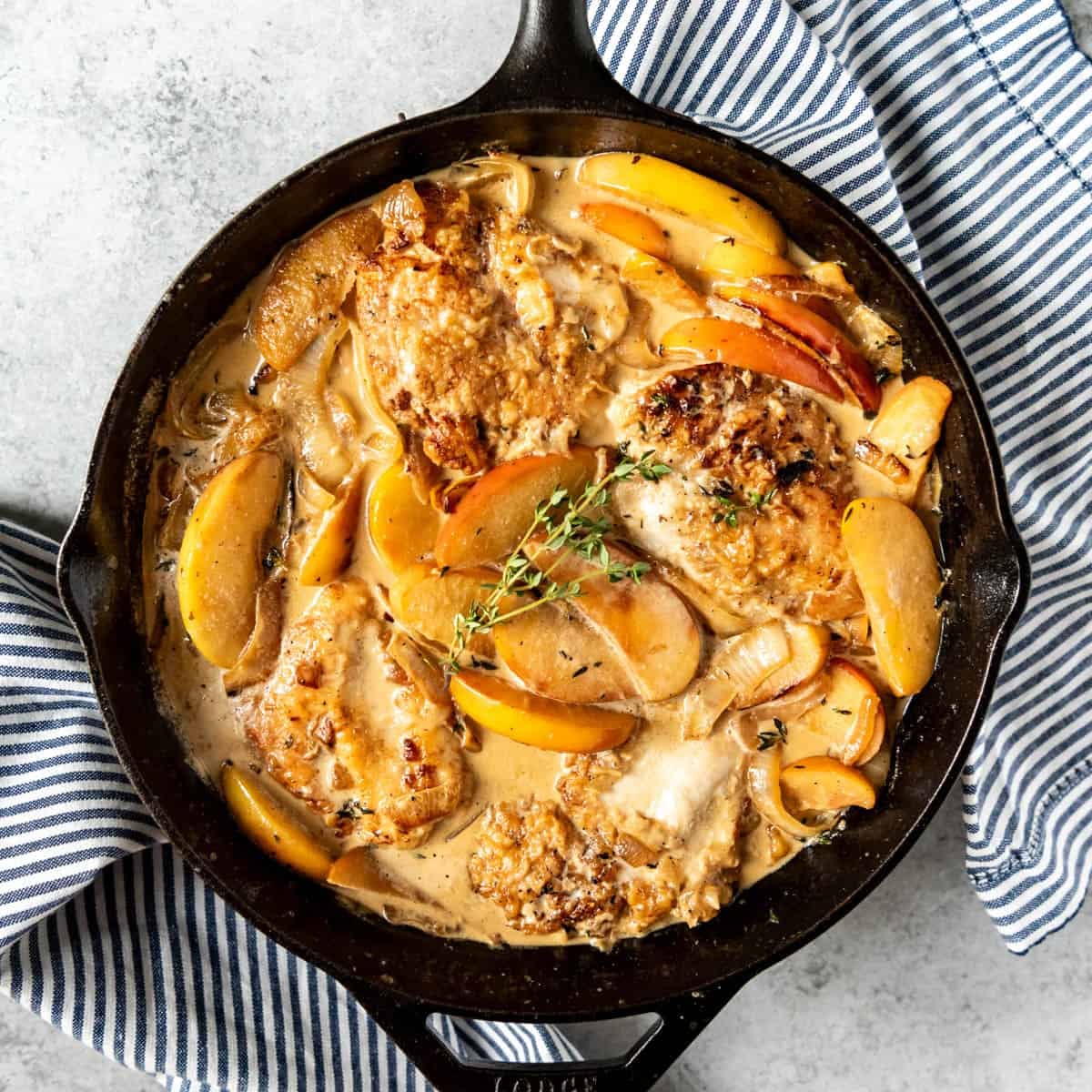 Creamy Apple Cider Chicken Skillet