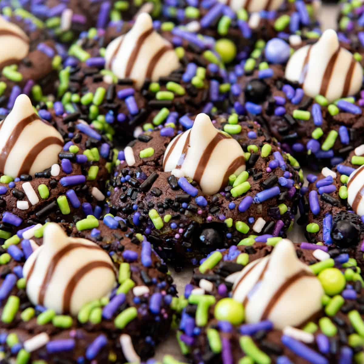 Halloween Chocolate Blossom Sprinkle Cookies - House of Nash Eats