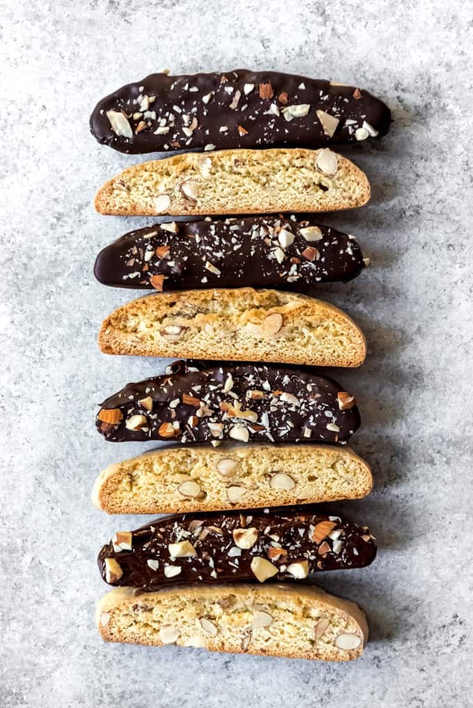 Chocolate-Dipped Almond Biscotti - House of Nash Eats