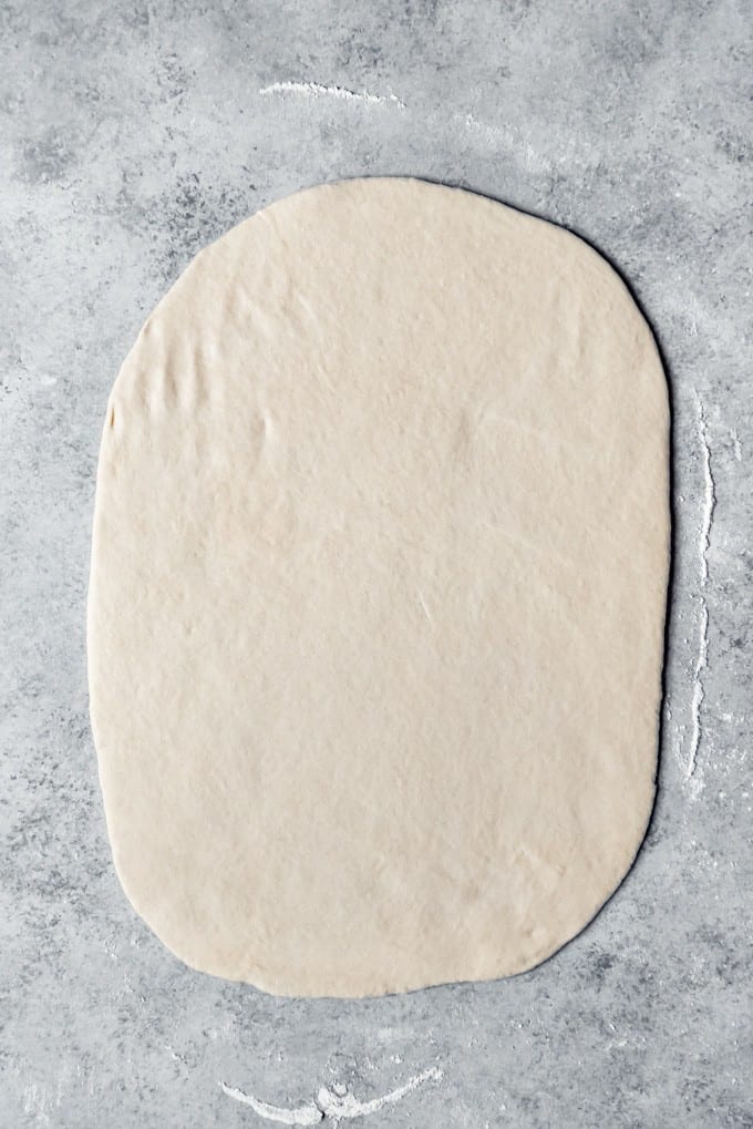a rolled piece of dough