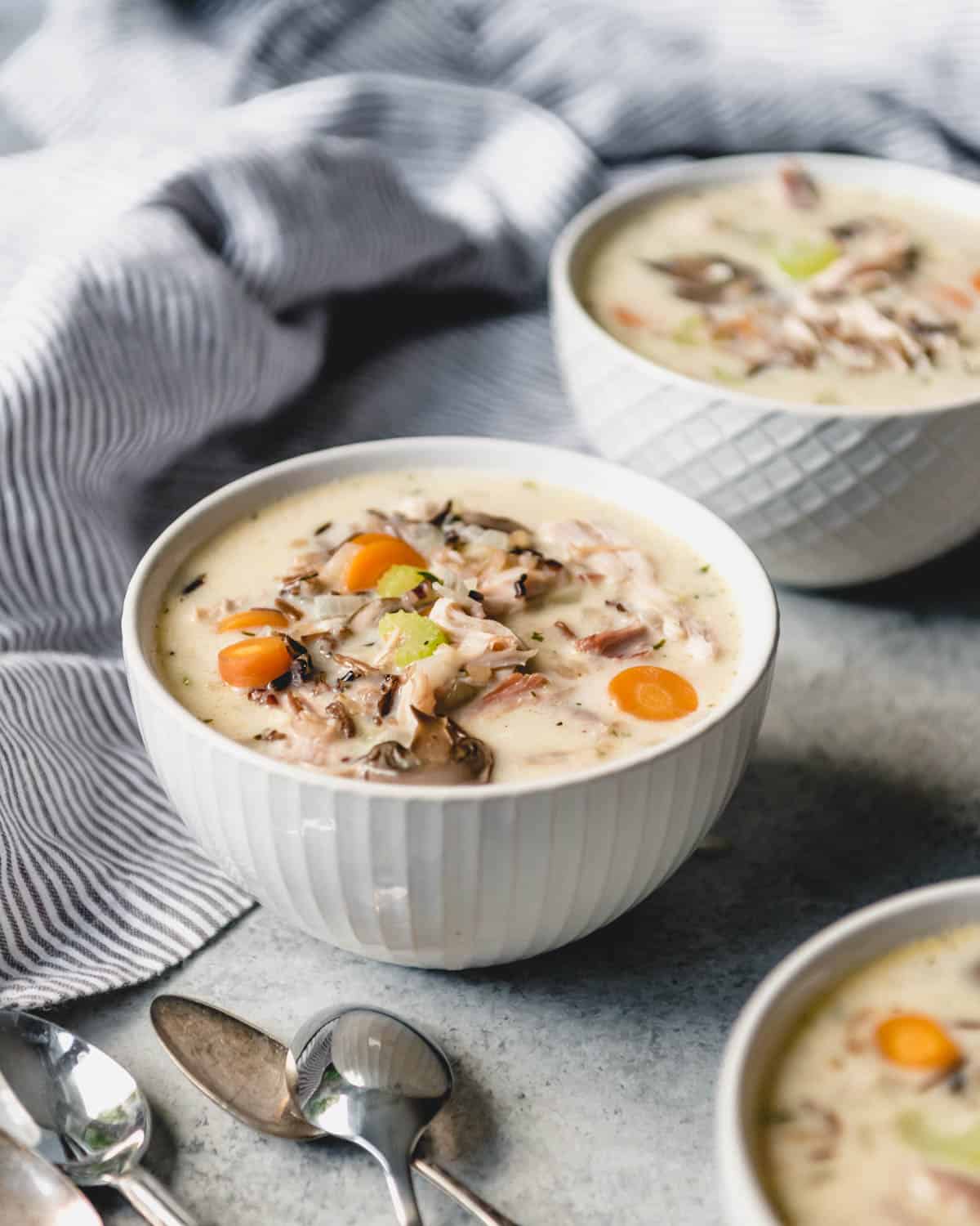 Healthy Chicken Wild Rice Soup (no cream) - Bowl of Delicious