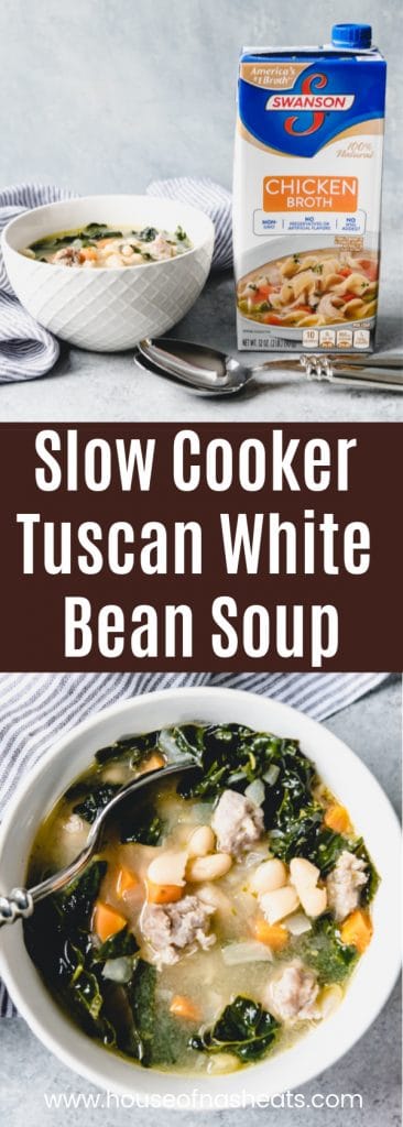 Slow Cooker Tuscan White Bean Soup