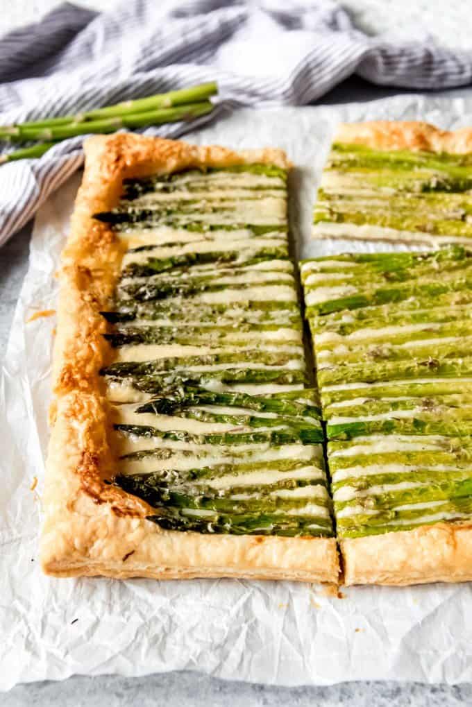 An image of a simple puff pastry vegetable tart.