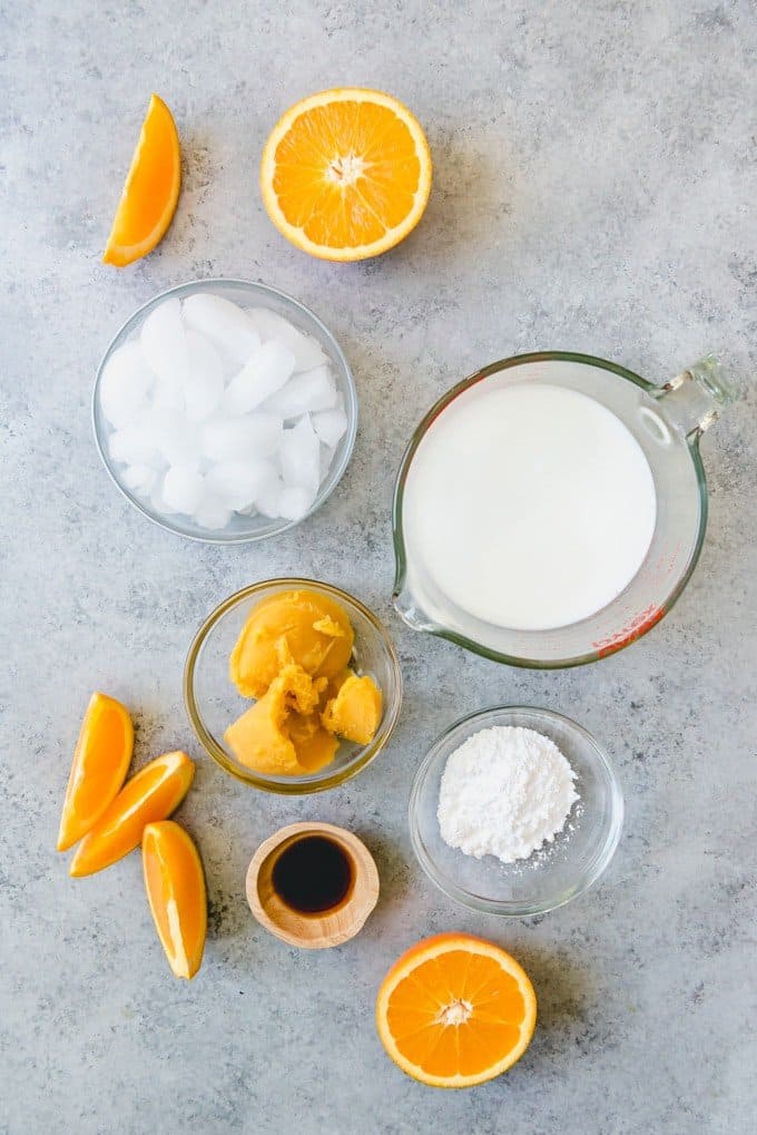 An image of orange julius ingredients.