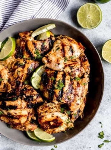 Grilled Cilantro Lime Chicken Thighs on a plate