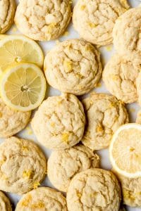 An overhead image of lemon sugar cookies.