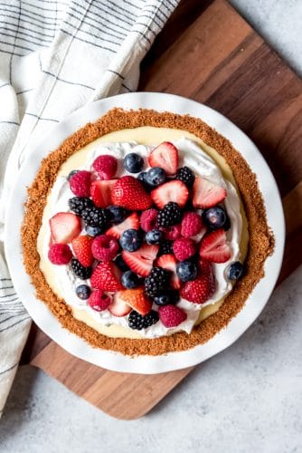 Red, White, and Blueberry Cream Pie - House of Nash Eats