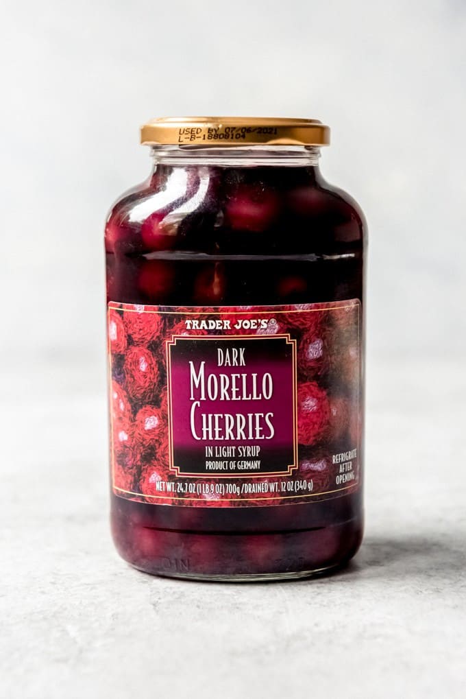 An image of Trader Joe's dark morello cherries.