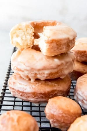 A stack of old-fashioned sour cream doughnuts.