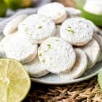 An image of lime meltaway cookies on a plate.