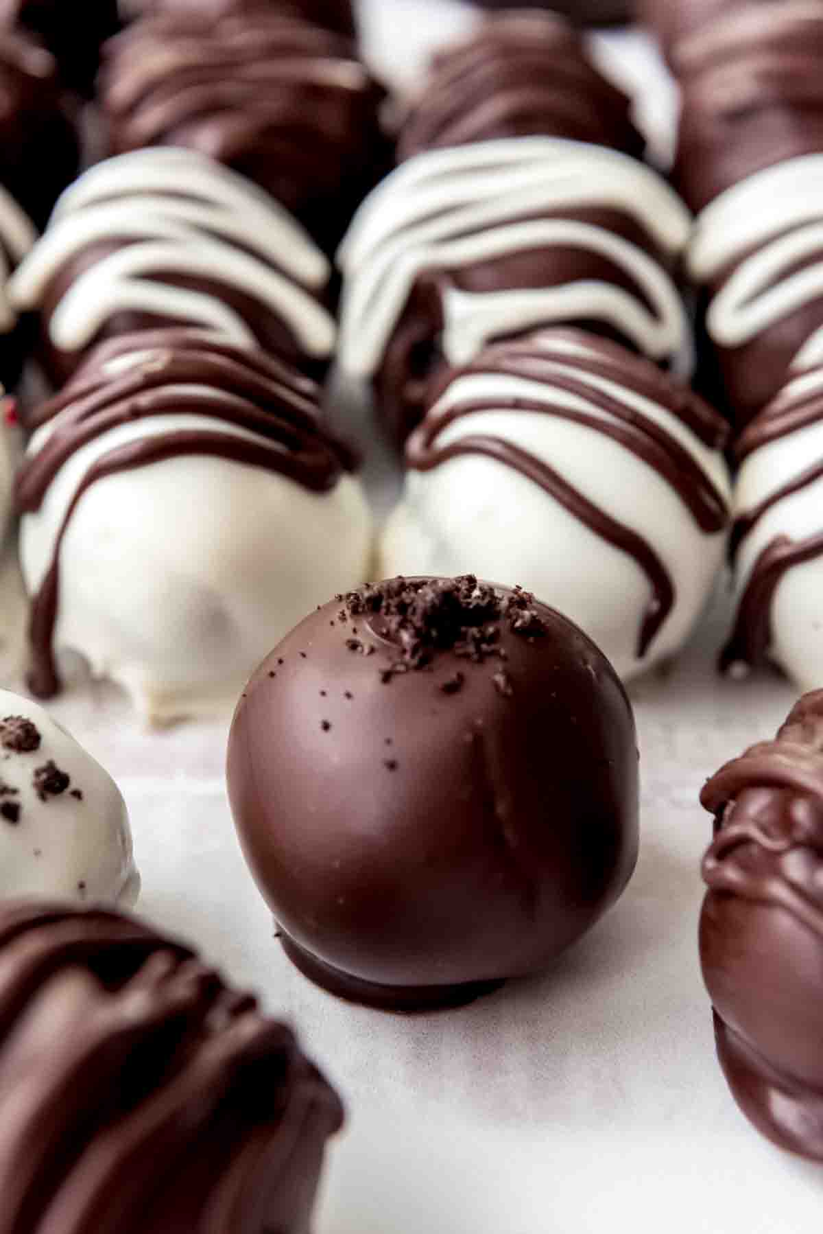 Chocolate covered Oreo truffles.