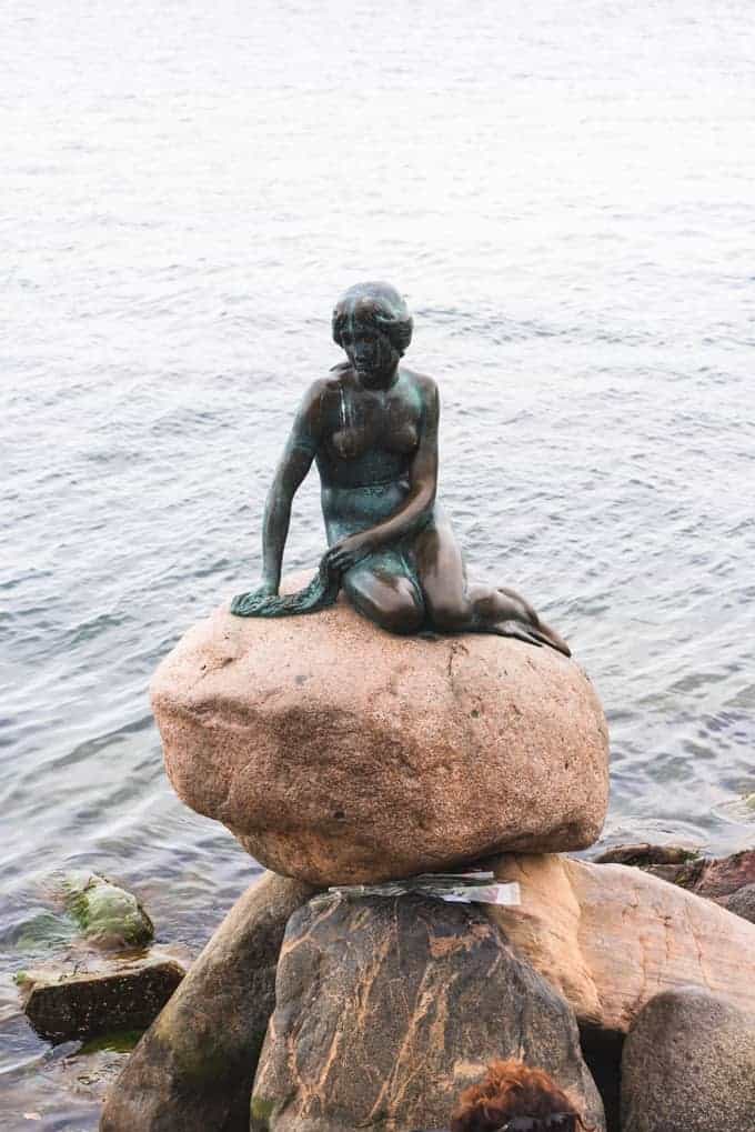 The Little Mermaid Statue in Copenhagen.