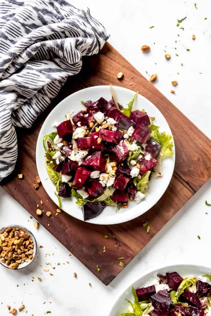 An image of a healthy beet salad on a plate.